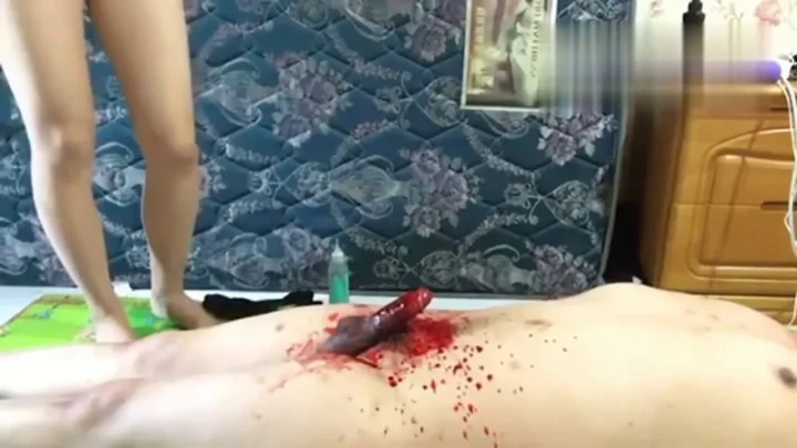Cock left a bloody mess