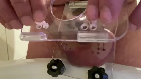 Four Needles in one go through Crushed Balls | PenisCrush.com