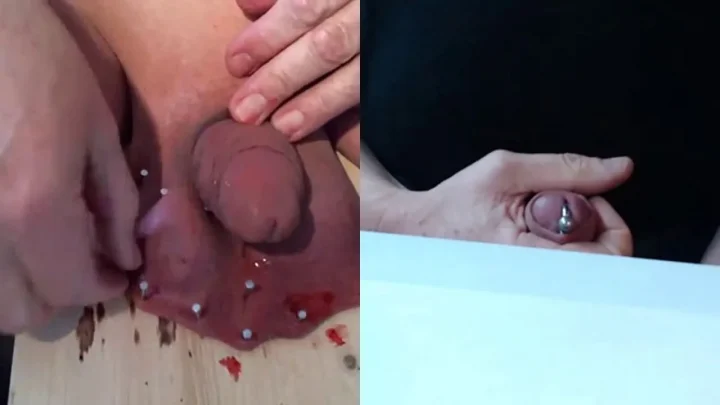 Long Nails Through Entire Scrotum | PenisCrush.com