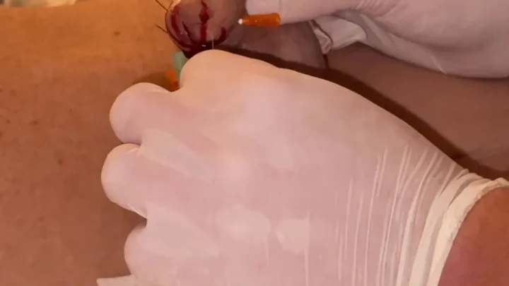 Bloody Needle Removal (Part 2) | PenisCrush.com