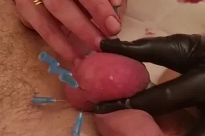 CBT needles and leeches foot torture | PenisCrush.com