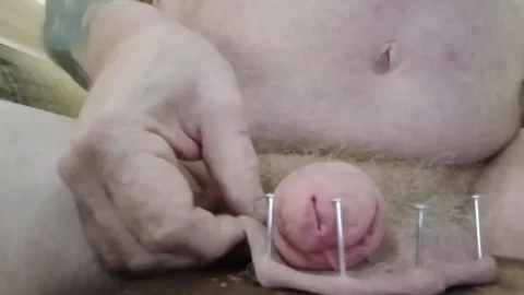 Nails Hammered into Scrotum and Cock | PenisCrush.com